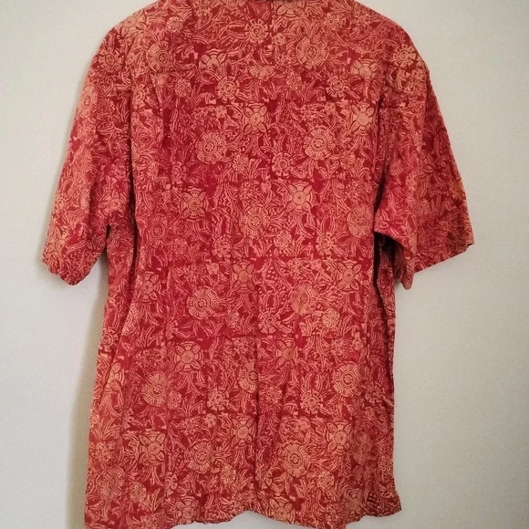 Men's Orvis Size Large Short Sleeves Top Shirt Button Up Pocket Rust Cream - Picture 4 of 5